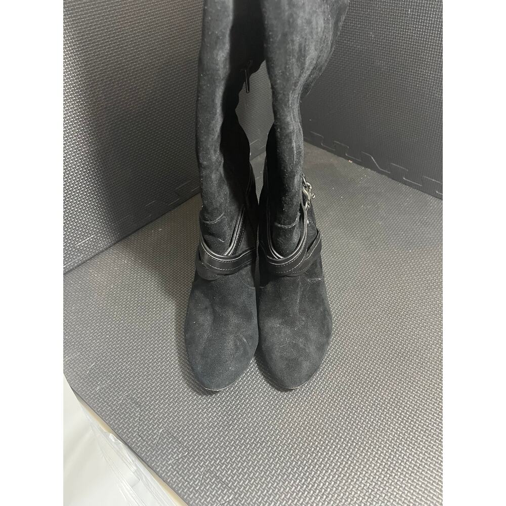 Coach Milly Suede Leather Vachetta Black Knee boot Heeled Womens Size 7.5 - Picture 3 of 10